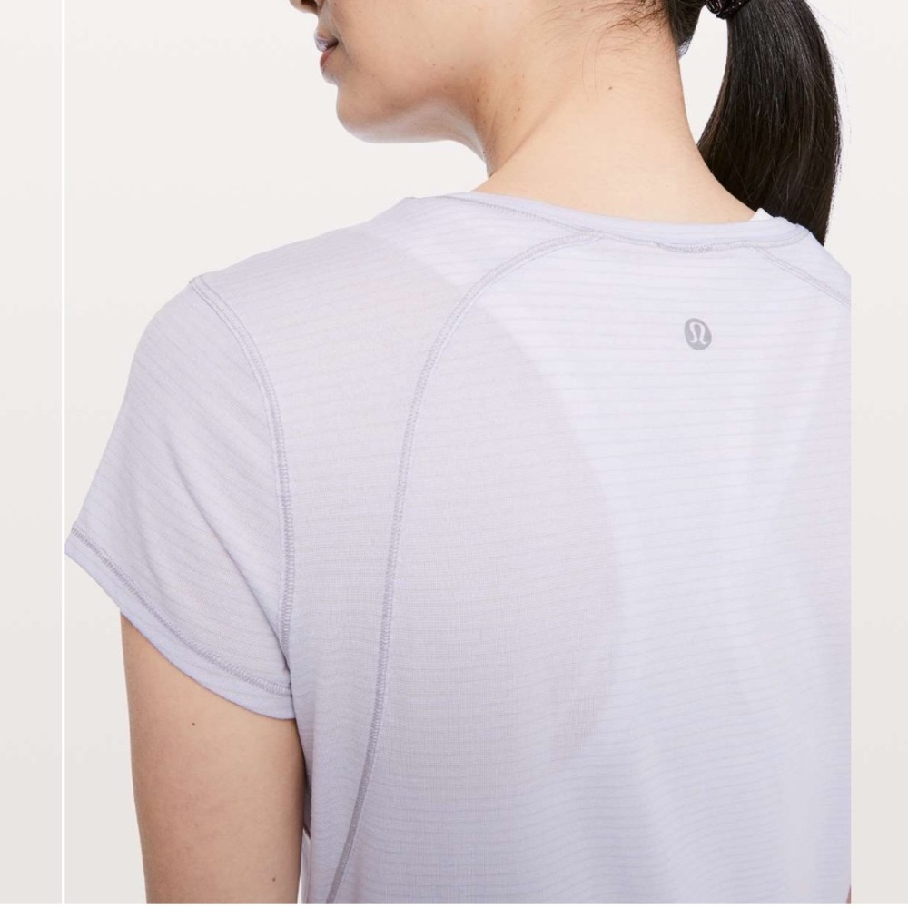 lululemon Another Mile Short Sleeve Heathered Sheer Lilac Sz 6